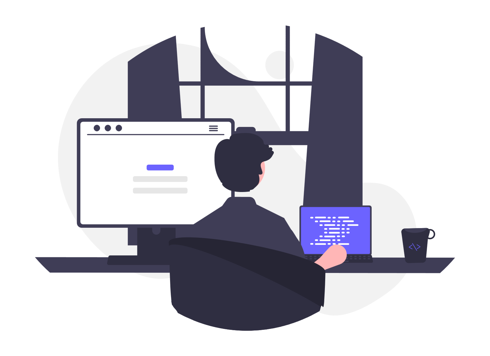 Un programmeur de dos